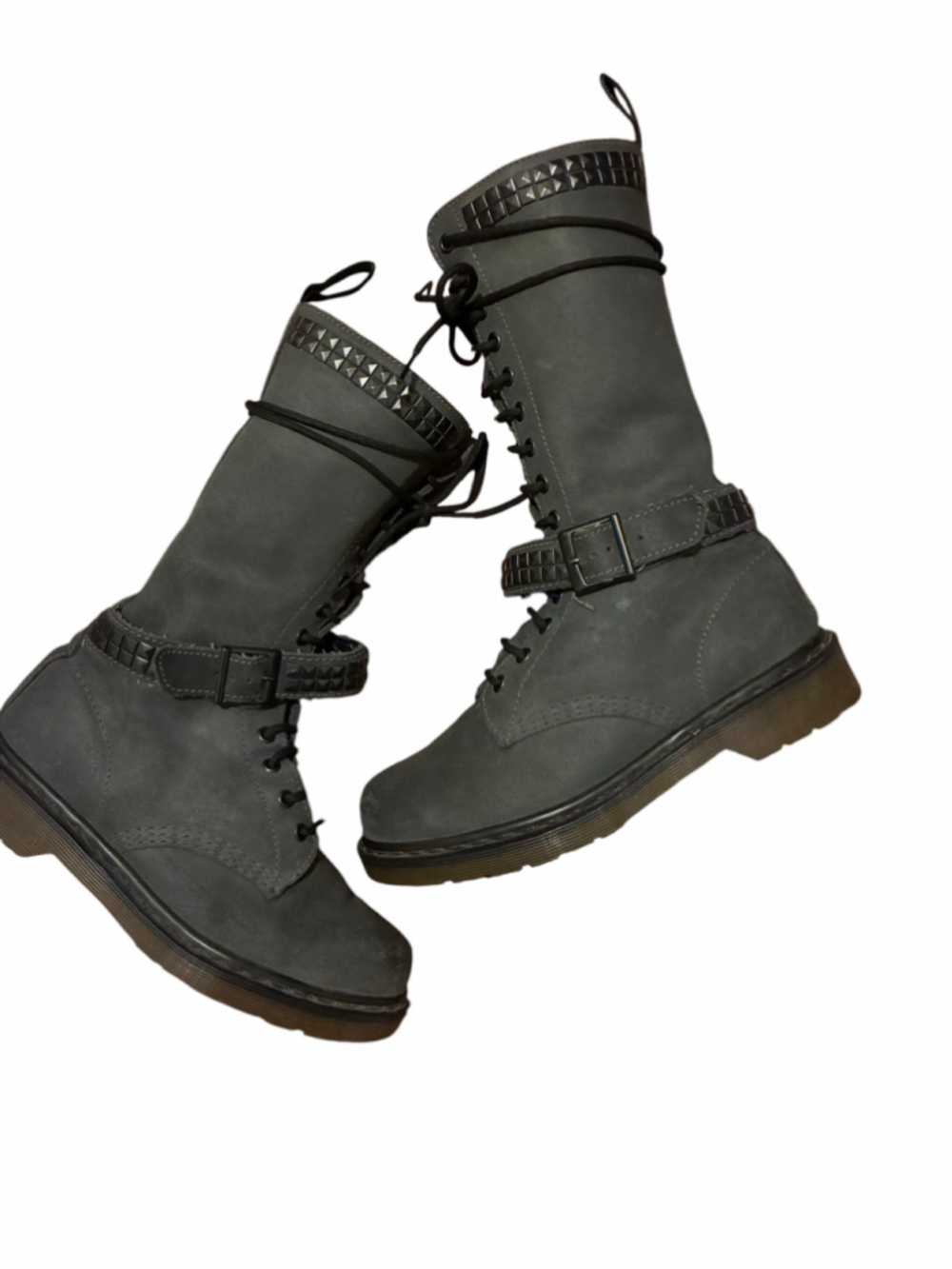 Dr. Martens Janice Gray / Blue Boots Size 8